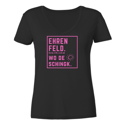 Wo de Sonn schingk - Ehrenfeld Druck   - Ladies V-Neck Shirt