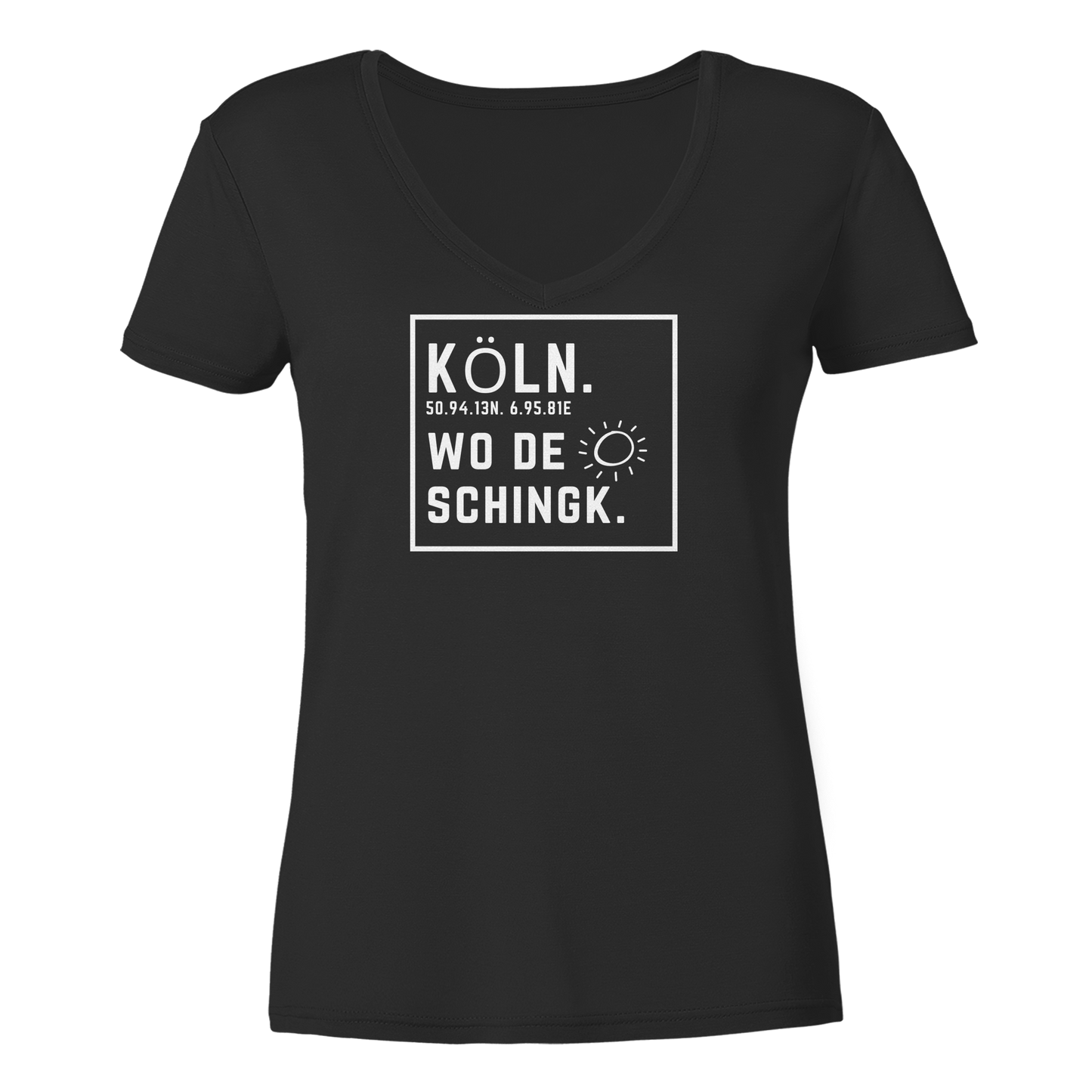 Wo de Sonn schingk - Köln Druck - Ladies V-Neck Shirt