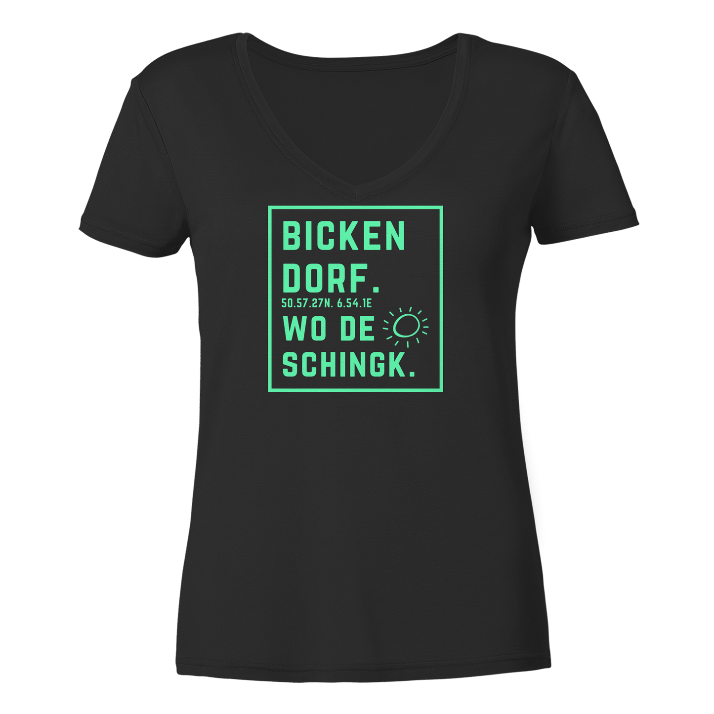 Wo de Sonn schingk - Bickendorf Druck - Ladies V-Neck Shirt