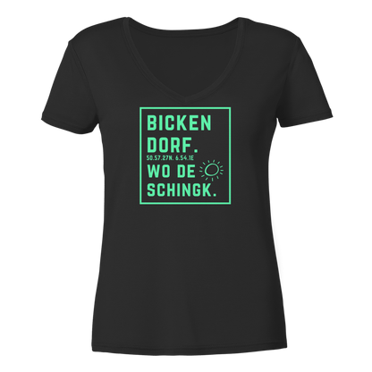 Wo de Sonn schingk - Bickendorf Druck - Ladies V-Neck Shirt