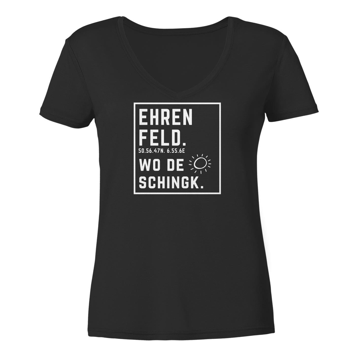 Wo de Sonn schingk - Ehrenfeld Druck - Ladies V-Neck Shirt