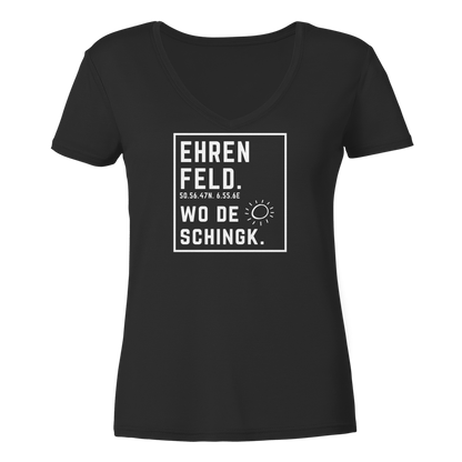 Wo de Sonn schingk - Ehrenfeld Druck - Ladies V-Neck Shirt