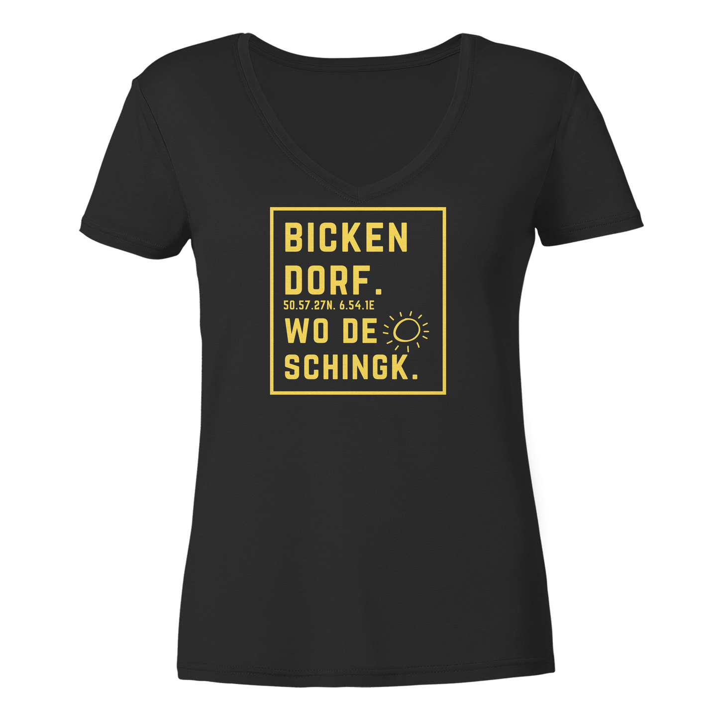Wo de Sonn schingk - Bickendorf Druck - Ladies V-Neck Shirt