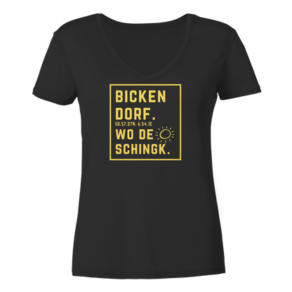 Wo de Sonn schingk - Bickendorf Druck - Ladies V-Neck Shirt