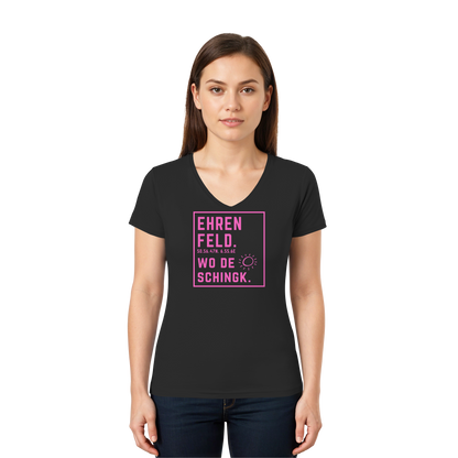 Wo de Sonn schingk - Ehrenfeld Druck   - Ladies V-Neck Shirt