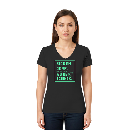 Wo de Sonn schingk - Bickendorf Druck - Ladies V-Neck Shirt