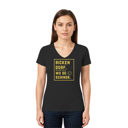 Wo de Sonn schingk - Bickendorf Druck - Ladies V-Neck Shirt