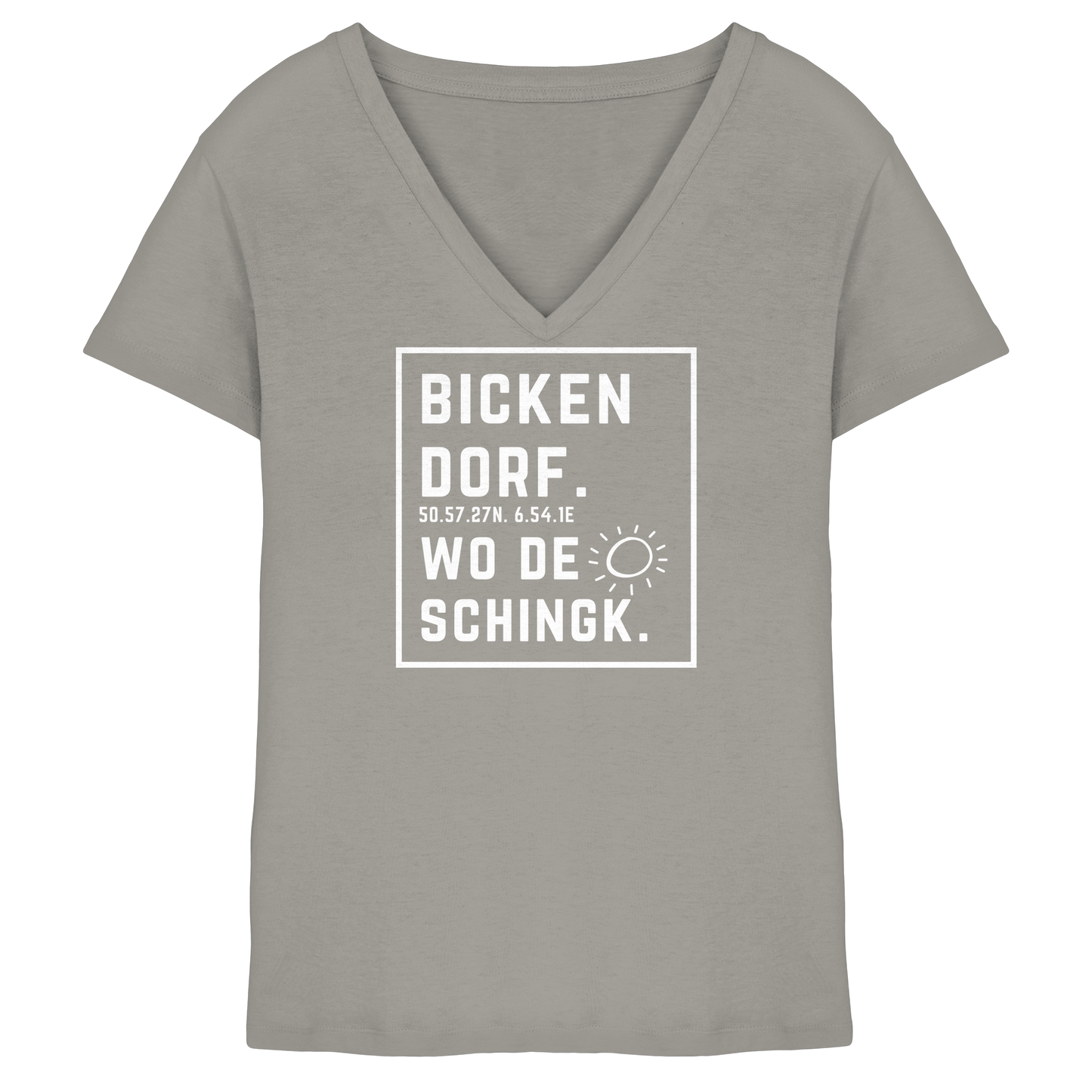 Wo de Sonn schingk - Bickendorf Druck - Ladies V-Neck Shirt