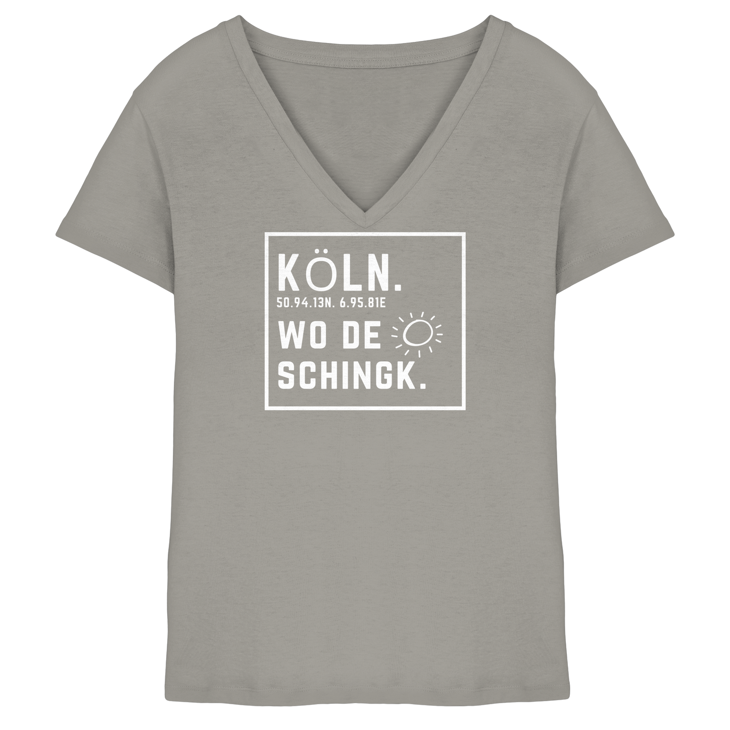 Wo de Sonn schingk - Köln Druck - Ladies V-Neck Shirt