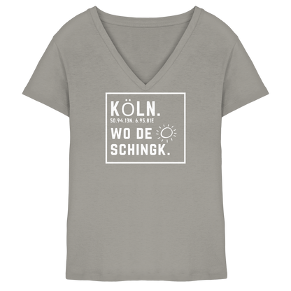 Wo de Sonn schingk - Köln Druck - Ladies V-Neck Shirt