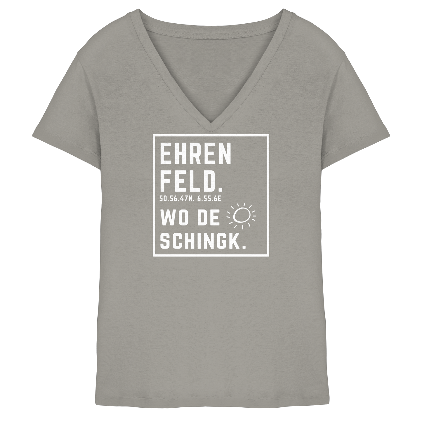 Wo de Sonn schingk - Ehrenfeld Druck - Ladies V-Neck Shirt