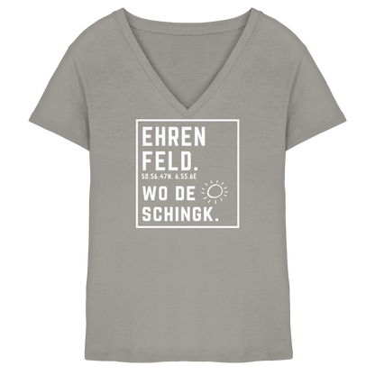 Wo de Sonn schingk - Ehrenfeld Druck - Ladies V-Neck Shirt
