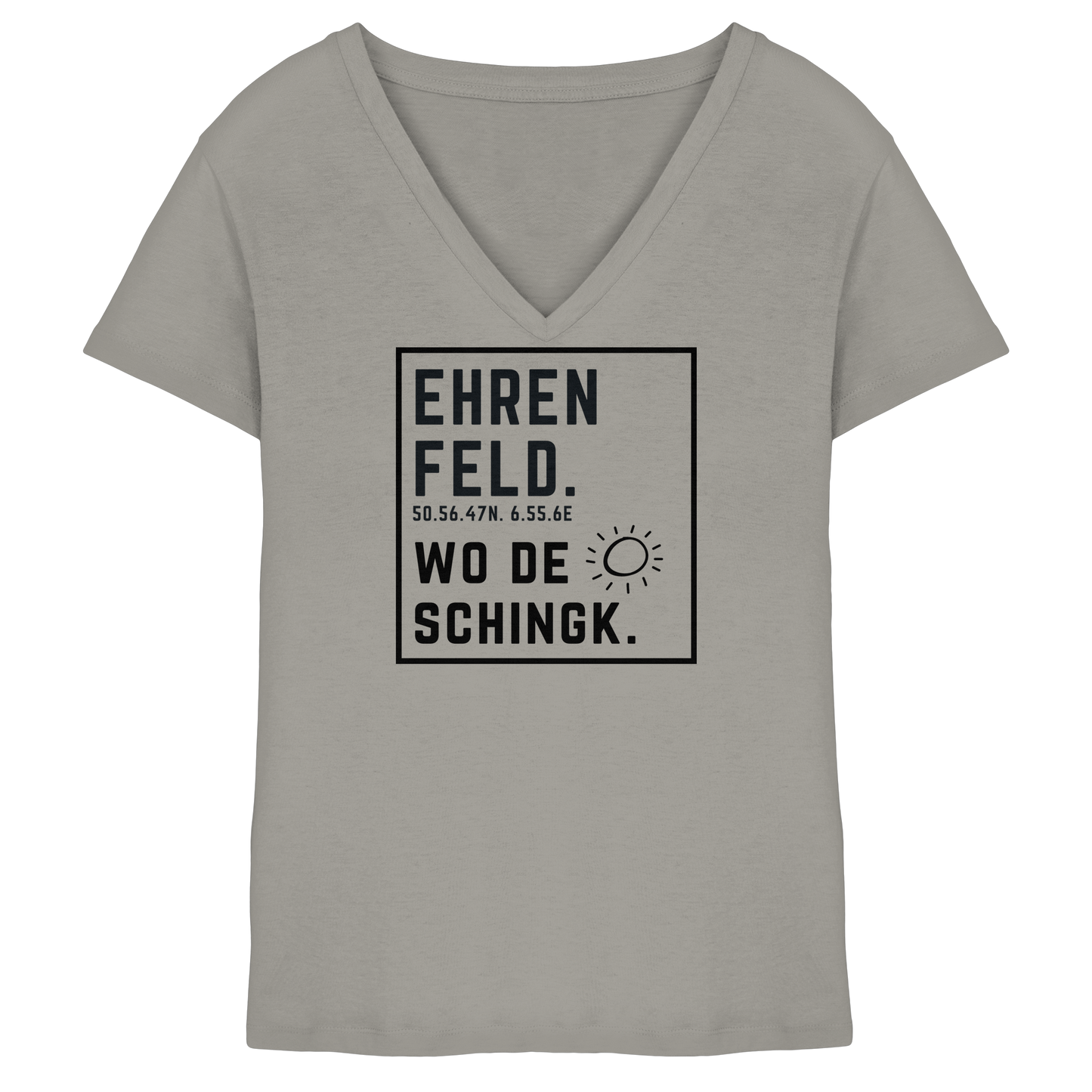 Wo de Sonn schingk - Ehrenfeld Druck  - Ladies V-Neck Shirt