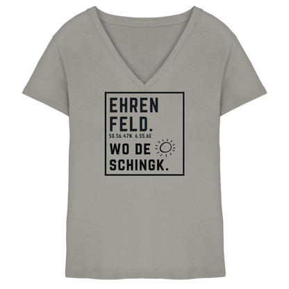 Wo de Sonn schingk - Ehrenfeld Druck  - Ladies V-Neck Shirt