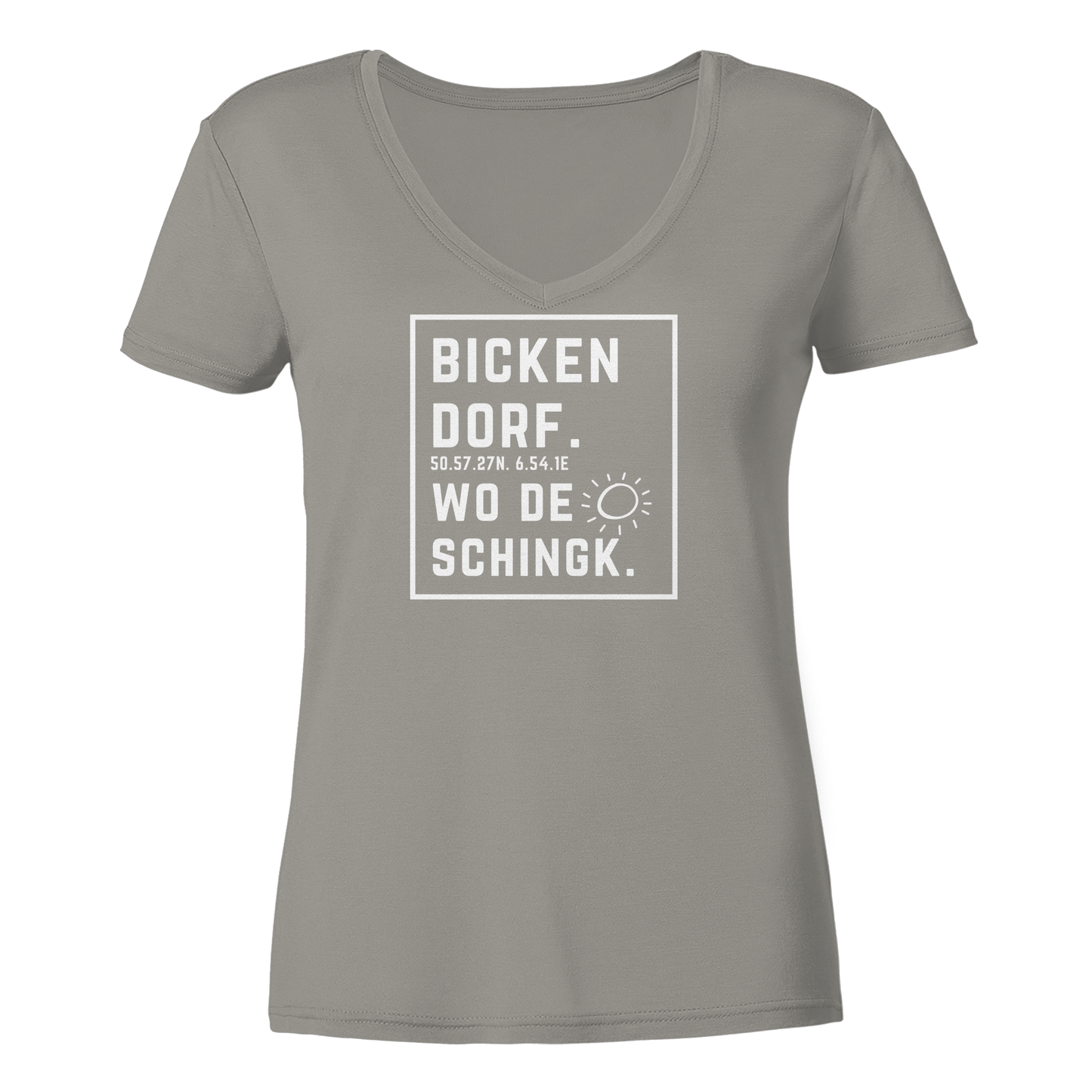 Wo de Sonn schingk - Bickendorf Druck - Ladies V-Neck Shirt