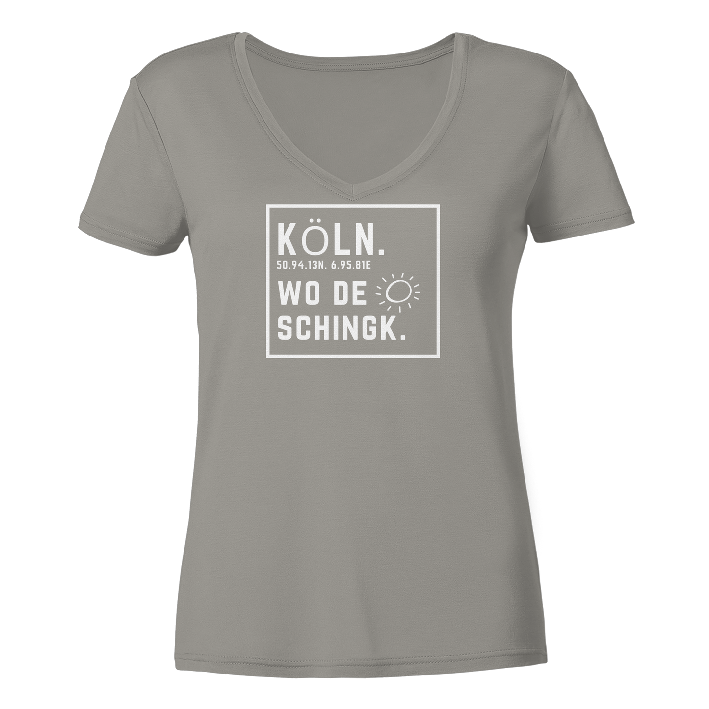 Wo de Sonn schingk - Köln Druck - Ladies V-Neck Shirt