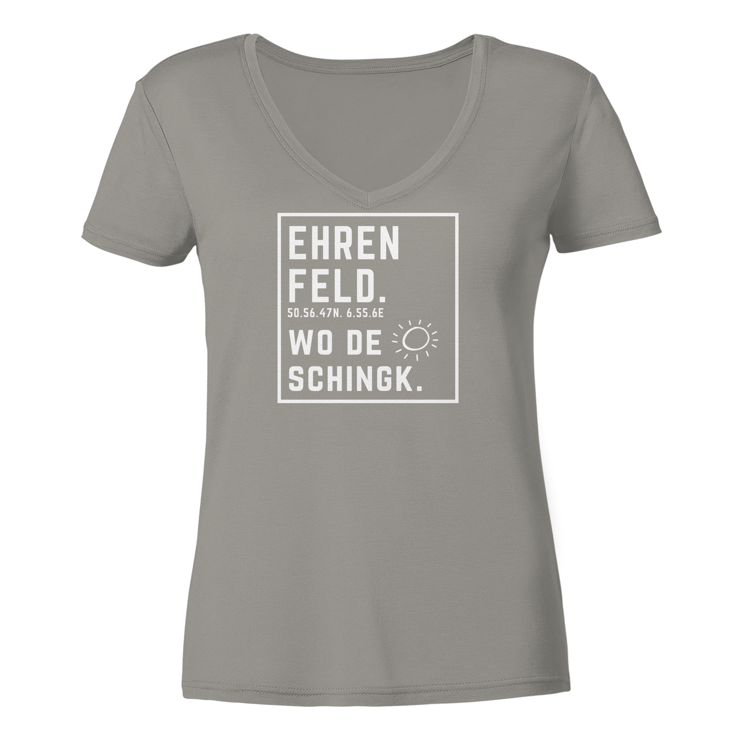 Wo de Sonn schingk - Ehrenfeld Druck - Ladies V-Neck Shirt