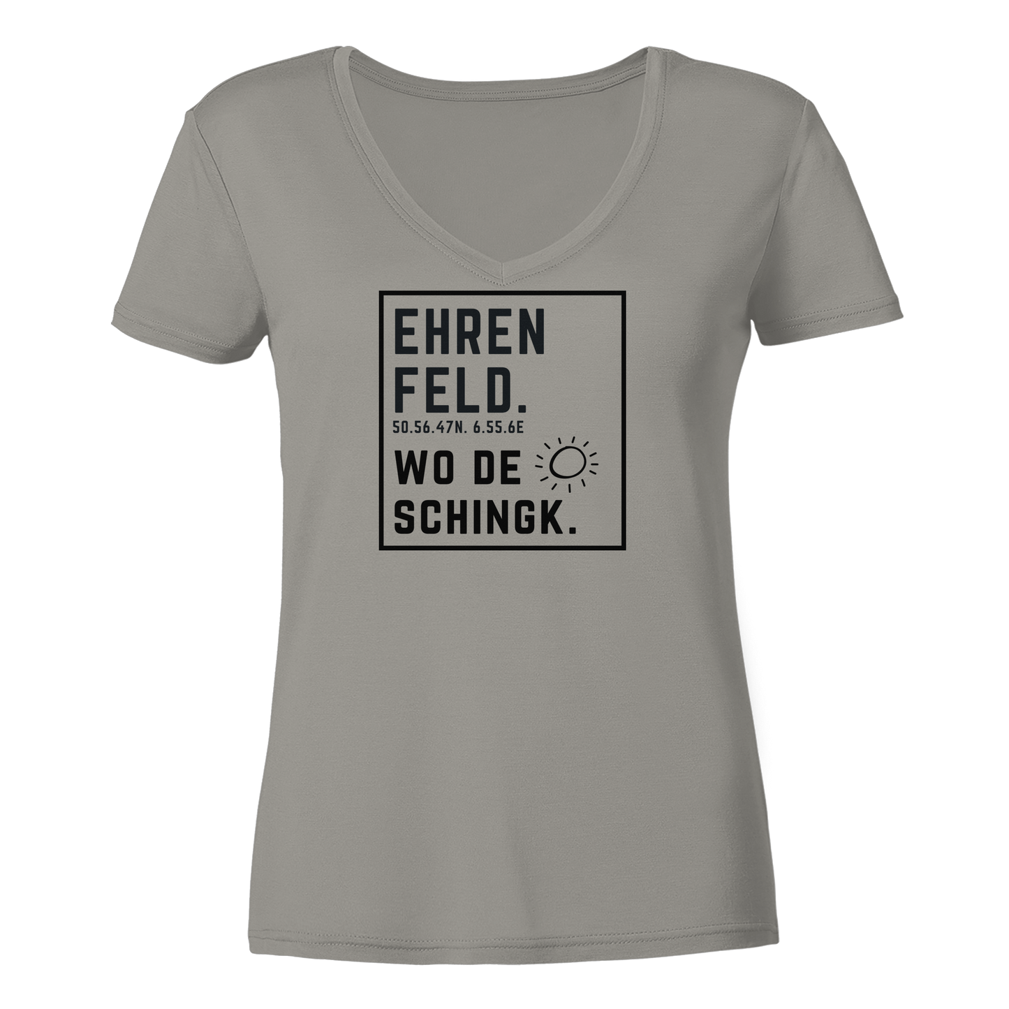 Wo de Sonn schingk - Ehrenfeld Druck  - Ladies V-Neck Shirt