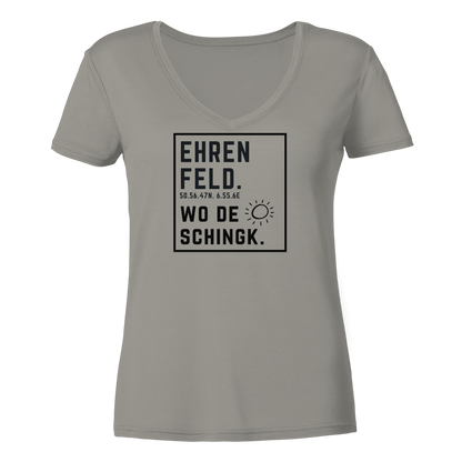 Wo de Sonn schingk - Ehrenfeld Druck  - Ladies V-Neck Shirt