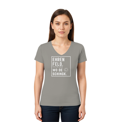 Wo de Sonn schingk - Ehrenfeld Druck - Ladies V-Neck Shirt