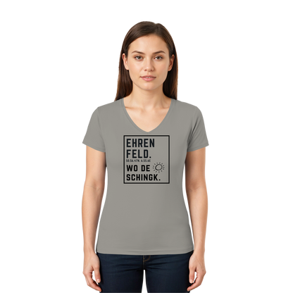 Wo de Sonn schingk - Ehrenfeld Druck  - Ladies V-Neck Shirt