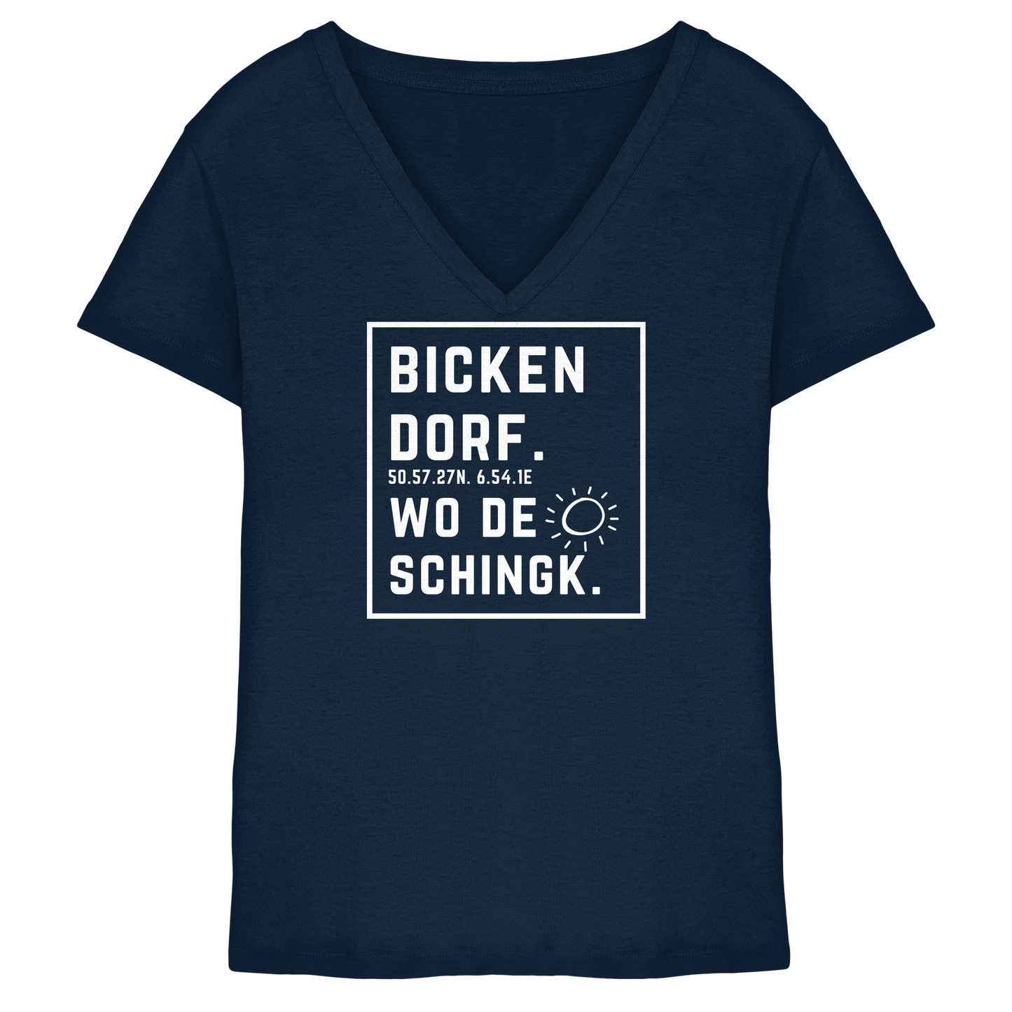 Wo de Sonn schingk - Bickendorf Druck - Ladies V-Neck Shirt