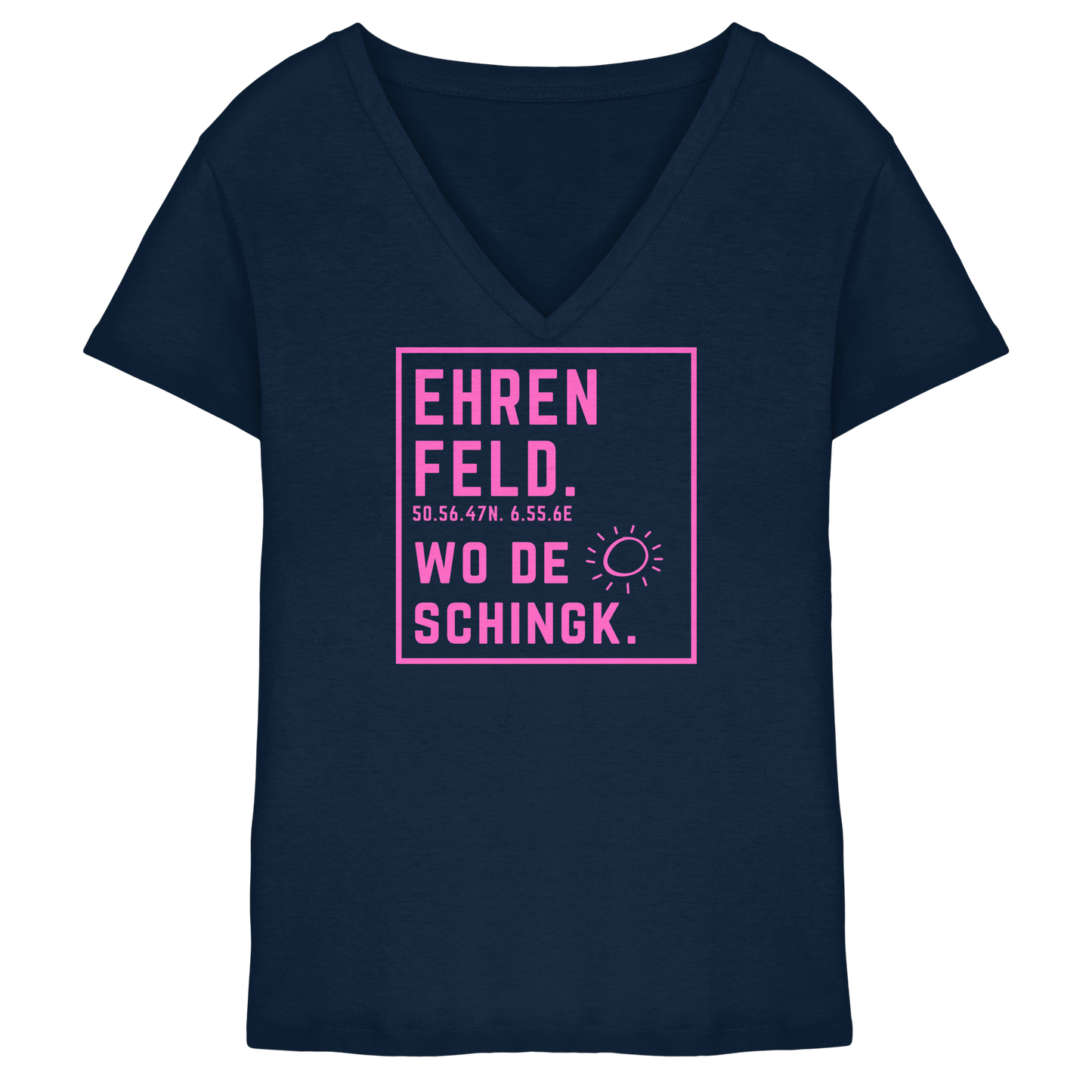 Wo de Sonn schingk - Ehrenfeld Druck   - Ladies V-Neck Shirt