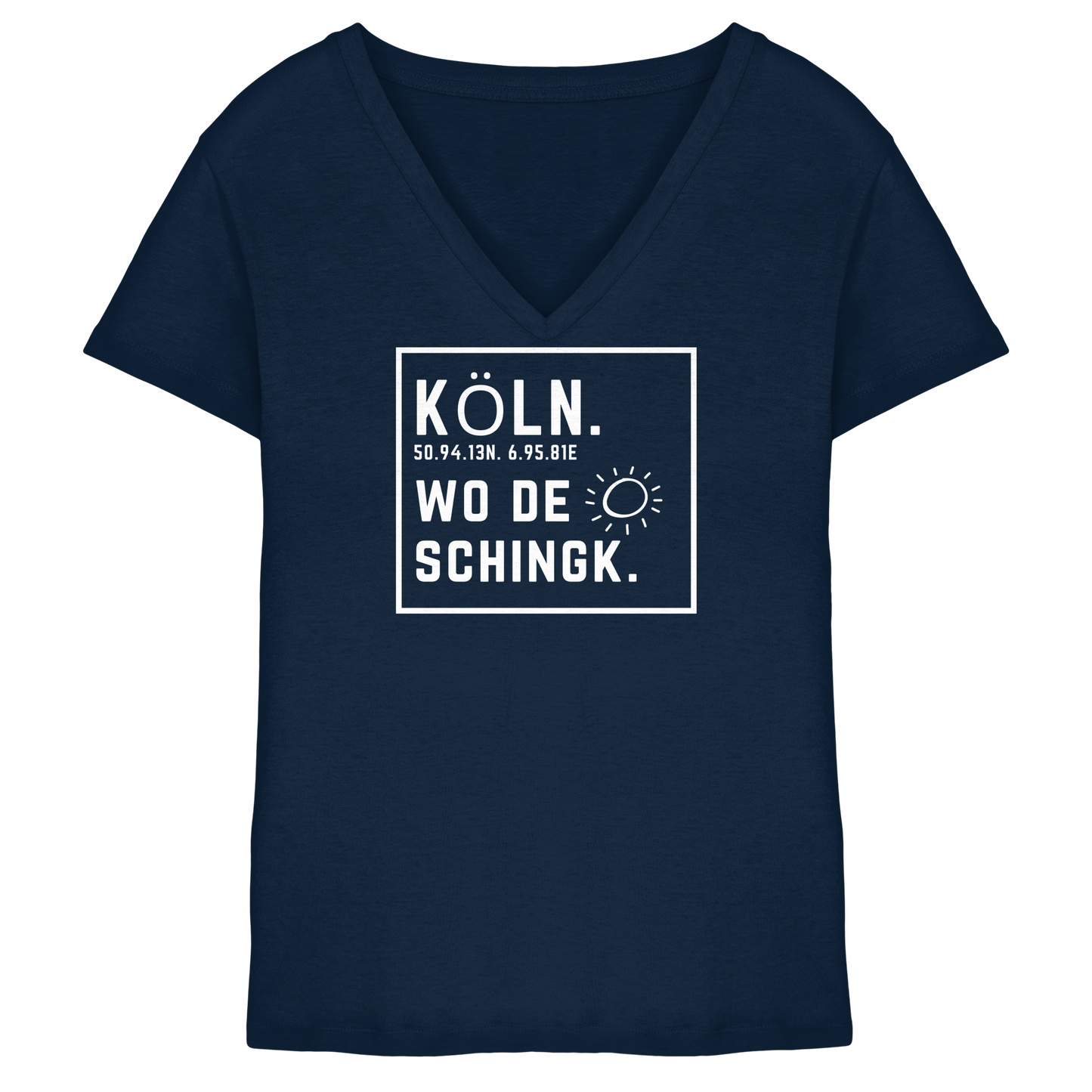 Wo de Sonn schingk - Köln Druck - Ladies V-Neck Shirt
