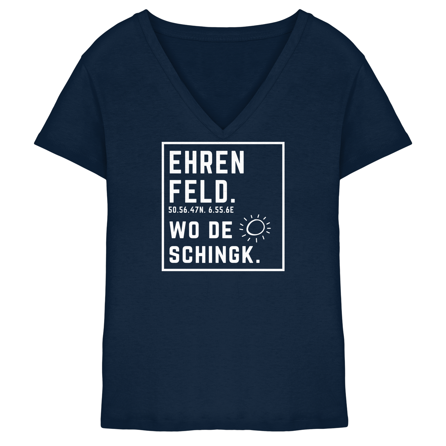 Wo de Sonn schingk - Ehrenfeld Druck - Ladies V-Neck Shirt