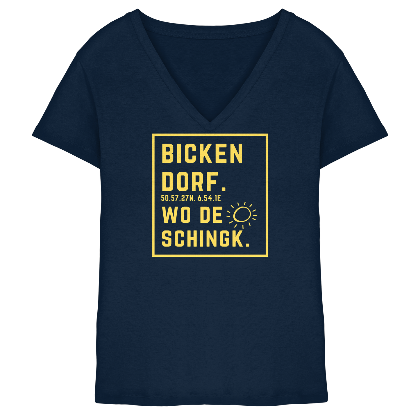 Wo de Sonn schingk - Bickendorf Druck - Ladies V-Neck Shirt