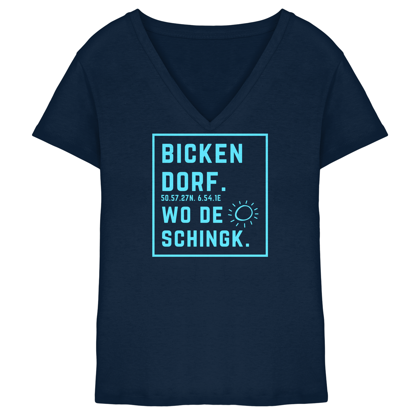 Wo de Sonn schingk - Bickendorf Druck - Ladies V-Neck Shirt