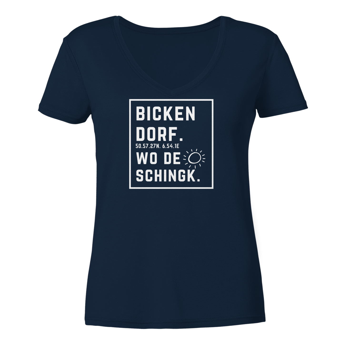 Wo de Sonn schingk - Bickendorf Druck - Ladies V-Neck Shirt