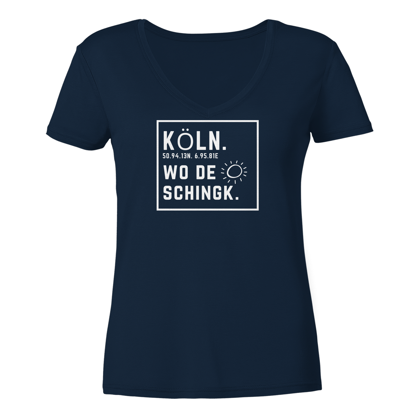 Wo de Sonn schingk - Köln Druck - Ladies V-Neck Shirt
