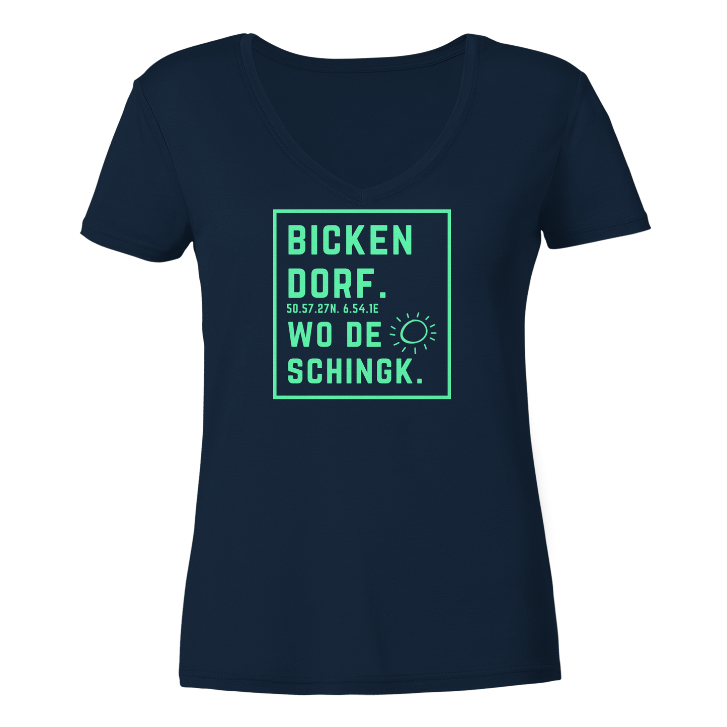 Wo de Sonn schingk - Bickendorf Druck - Ladies V-Neck Shirt