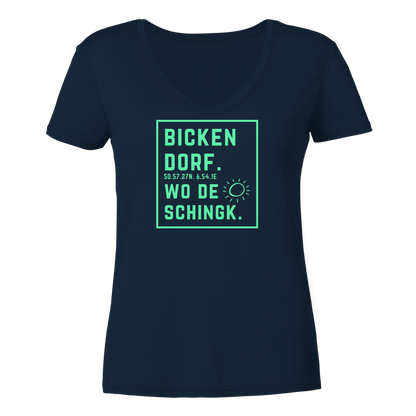 Wo de Sonn schingk - Bickendorf Druck - Ladies V-Neck Shirt