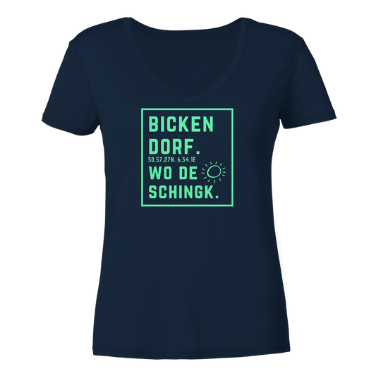 Wo de Sonn schingk - Bickendorf Druck - Ladies V-Neck Shirt
