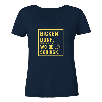 Wo de Sonn schingk - Bickendorf Druck - Ladies V-Neck Shirt