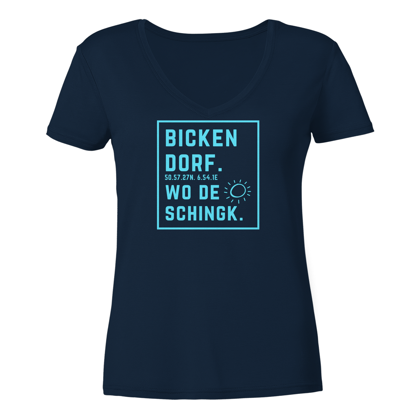 Wo de Sonn schingk - Bickendorf Druck - Ladies V-Neck Shirt