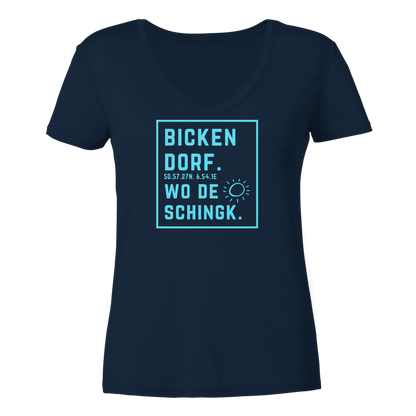 Wo de Sonn schingk - Bickendorf Druck - Ladies V-Neck Shirt