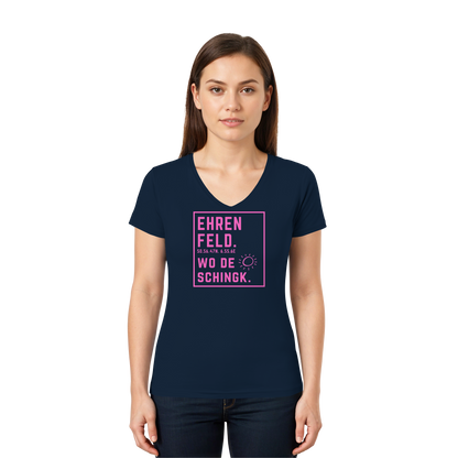 Wo de Sonn schingk - Ehrenfeld Druck   - Ladies V-Neck Shirt