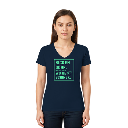 Wo de Sonn schingk - Bickendorf Druck - Ladies V-Neck Shirt