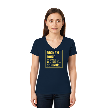 Wo de Sonn schingk - Bickendorf Druck - Ladies V-Neck Shirt