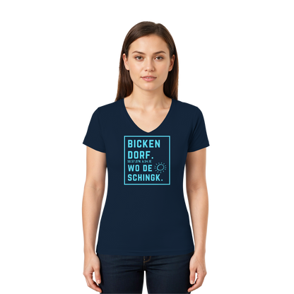 Wo de Sonn schingk - Bickendorf Druck - Ladies V-Neck Shirt