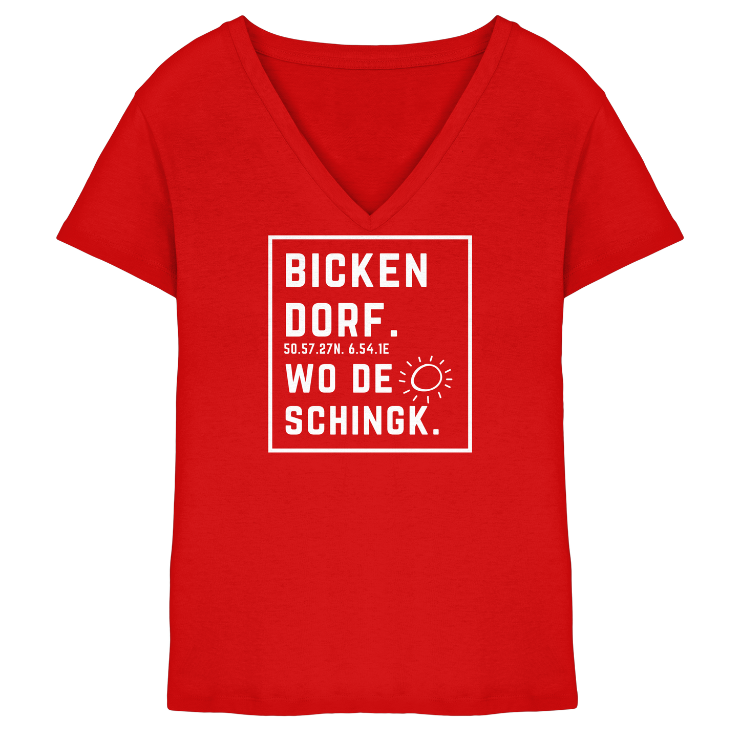 Wo de Sonn schingk - Bickendorf Druck - Ladies V-Neck Shirt