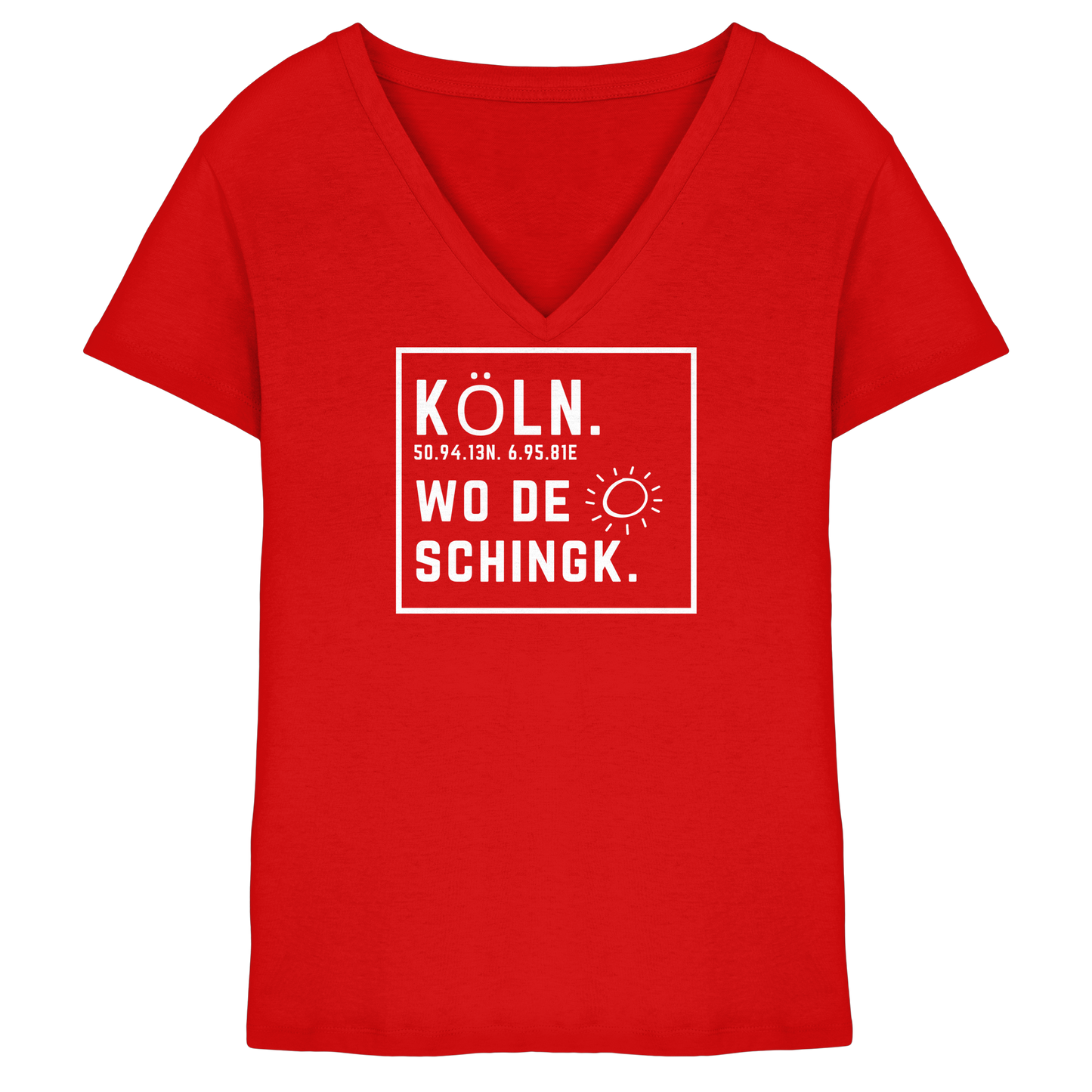 Wo de Sonn schingk - Köln Druck - Ladies V-Neck Shirt