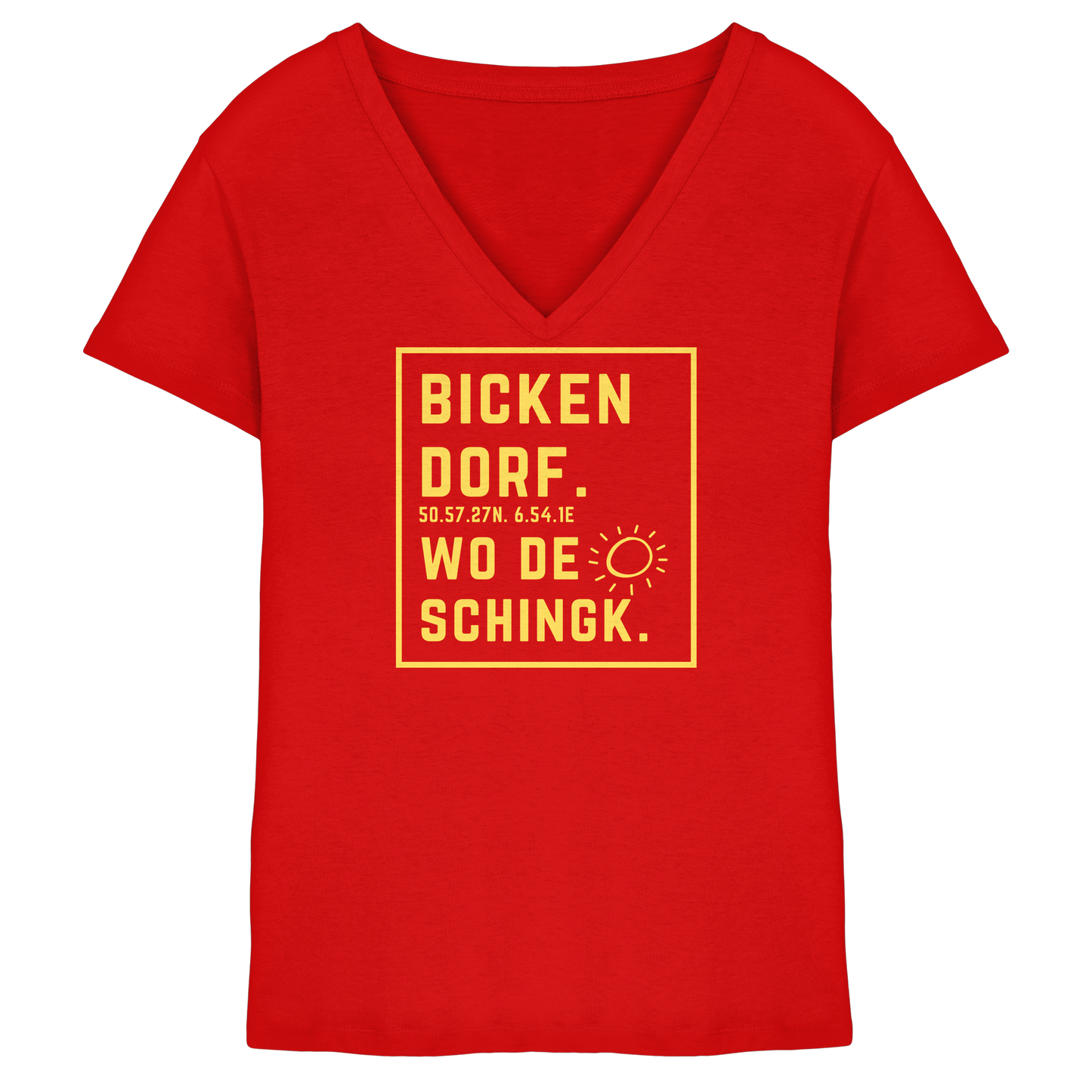 Wo de Sonn schingk - Bickendorf Druck - Ladies V-Neck Shirt