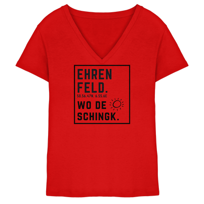 Wo de Sonn schingk - Ehrenfeld Druck  - Ladies V-Neck Shirt