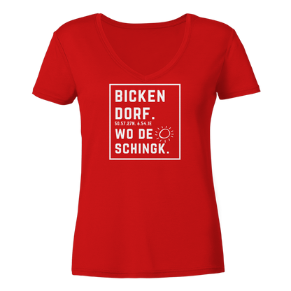 Wo de Sonn schingk - Bickendorf Druck - Ladies V-Neck Shirt