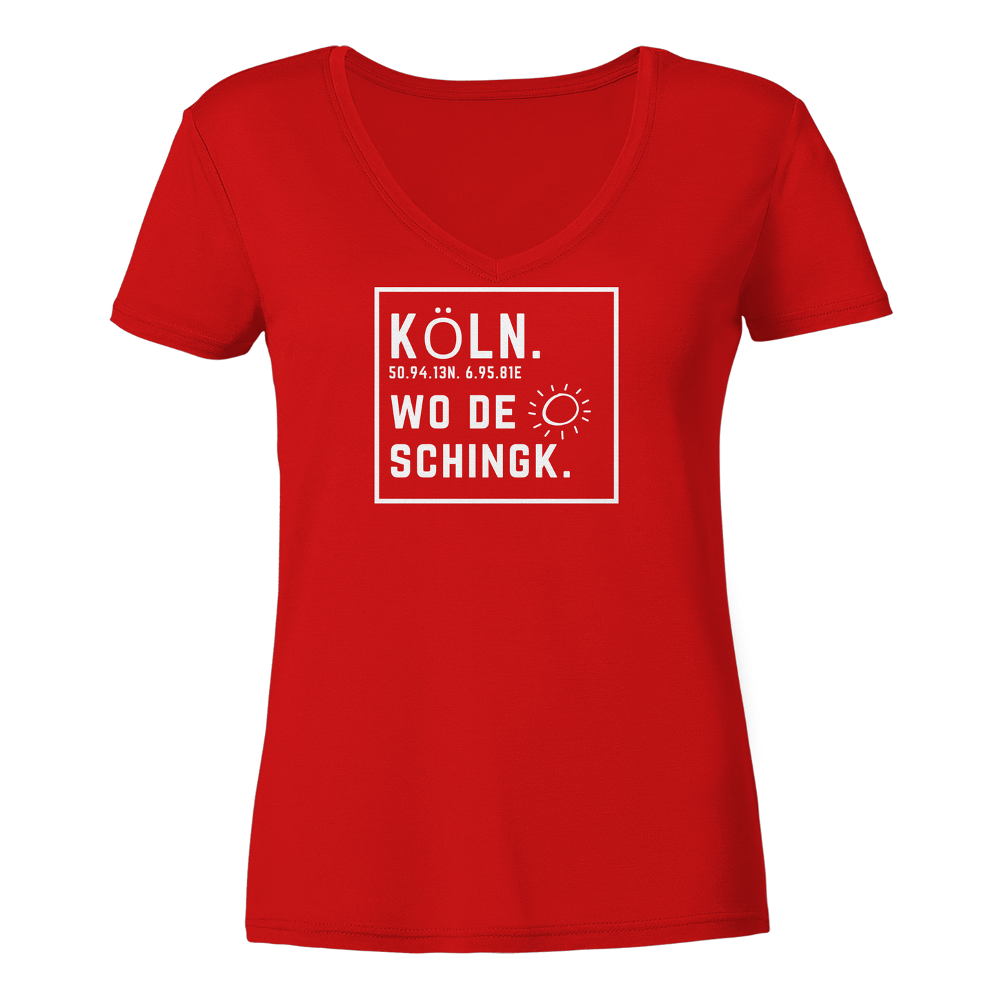 Wo de Sonn schingk - Köln Druck - Ladies V-Neck Shirt
