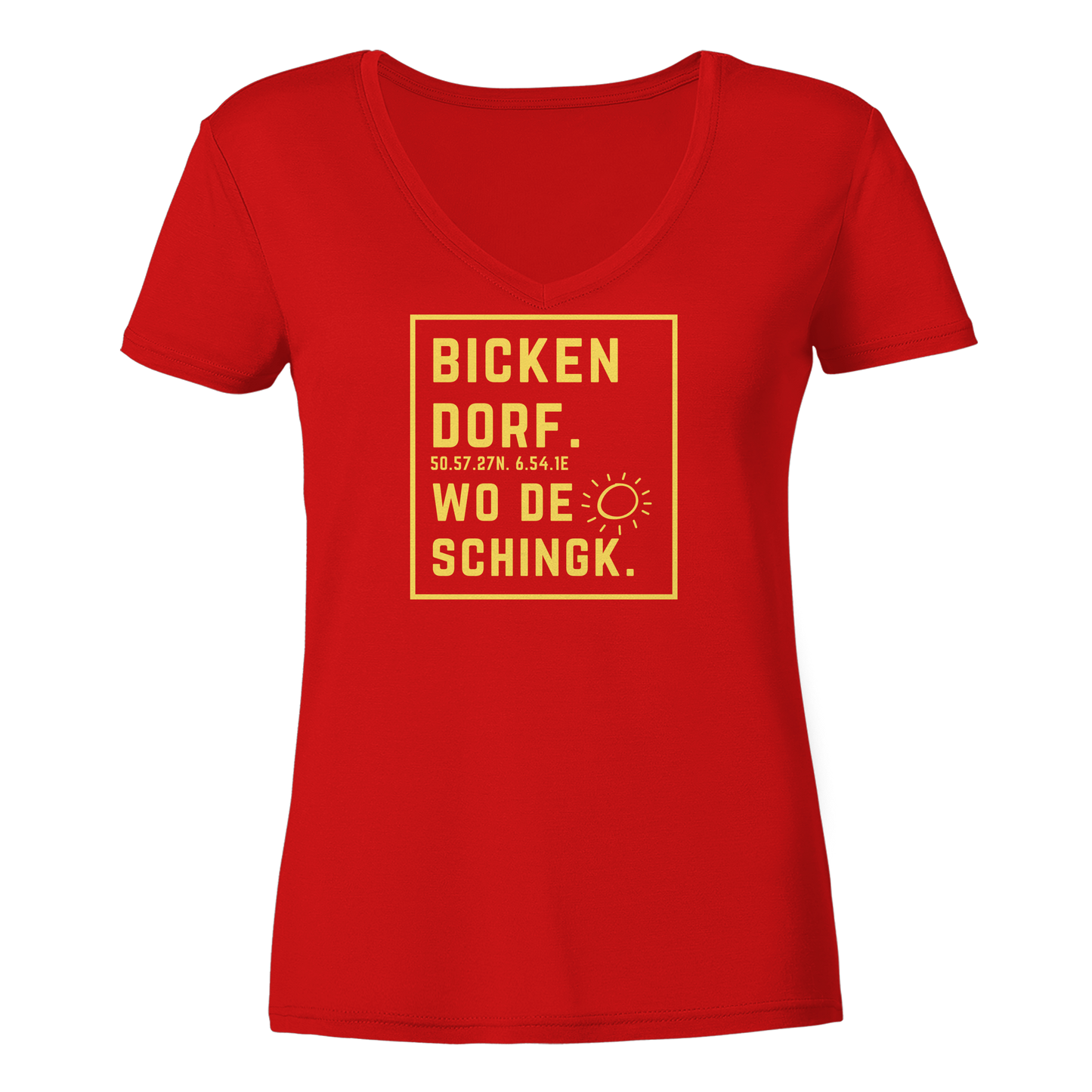 Wo de Sonn schingk - Bickendorf Druck - Ladies V-Neck Shirt